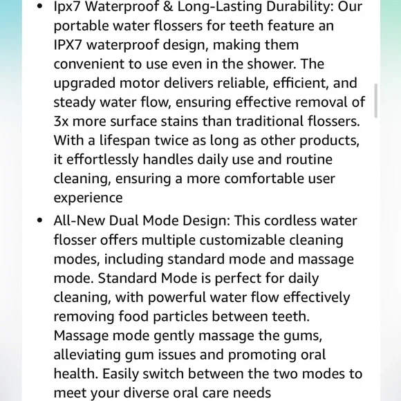 Black cordless flosser with Attachments - Picture 11 of 11